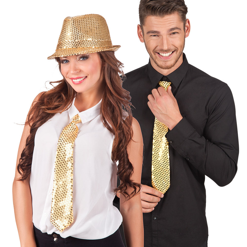 Krawatte m. Pailletten GOLD