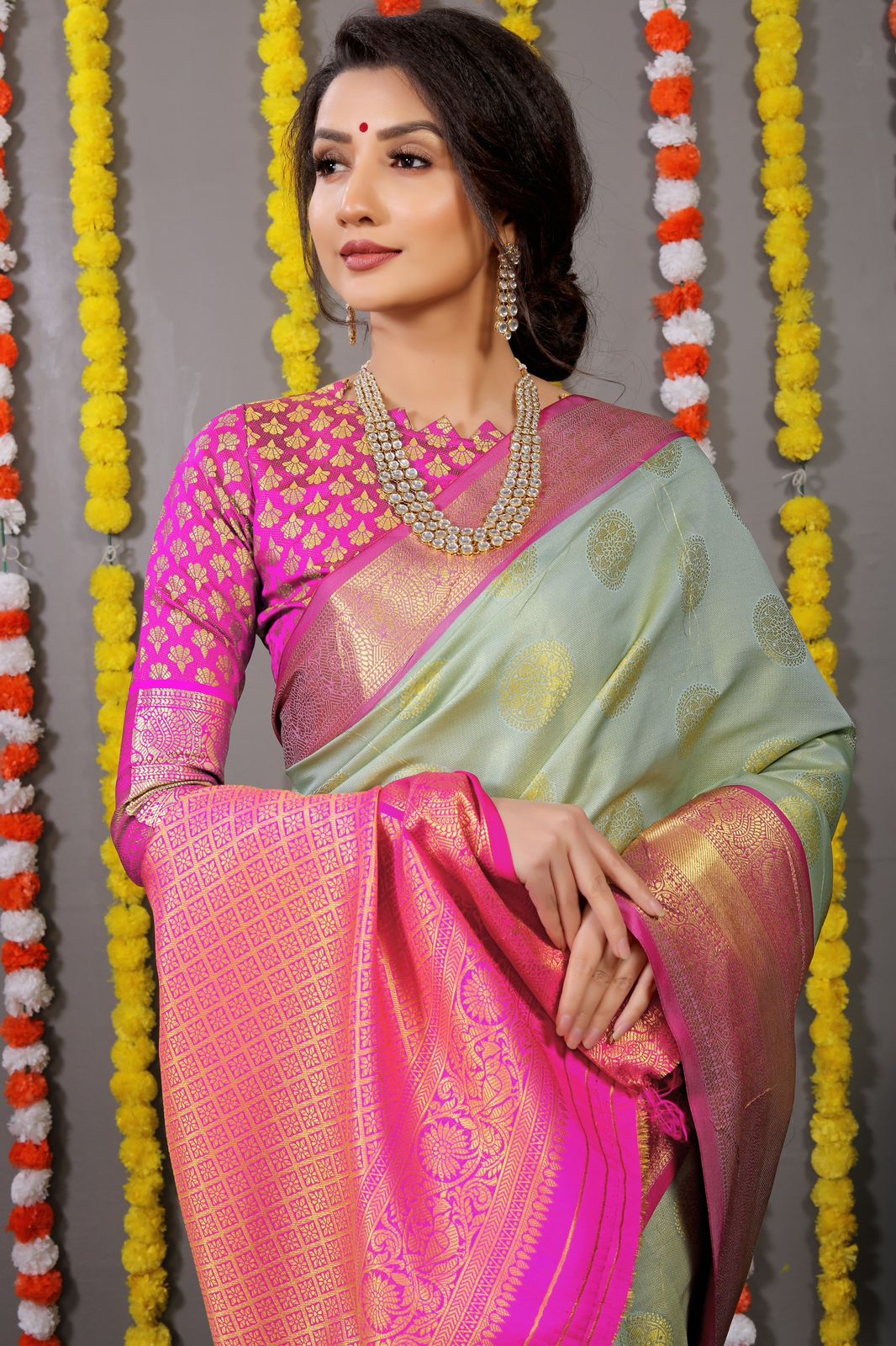 Kanchipuram Handloom Weaving Silk Saree