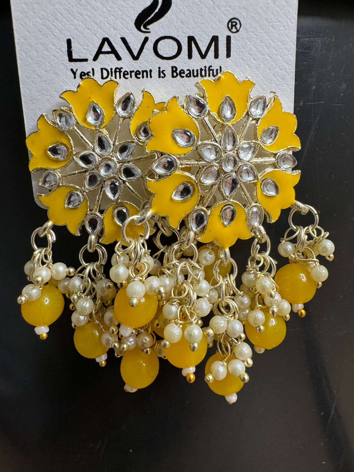 Earring with Meenakari For Women Floral Gold Plated Pearl Metal Drops & Danglers Namma Markt