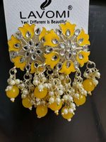 Earring with Meenakari For Women Floral Gold Plated Pearl Metal Drops & Danglers Namma Markt