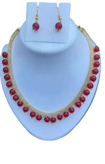 Pearl Necklace Set With Earrings