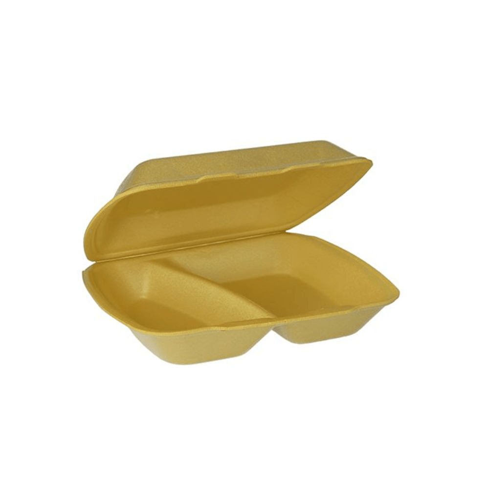 Starpak 100 Menüboxen mit Klappdeckel, XPS 2-geteilt 7,5 cm x 24,3 cm x 20,8 cm