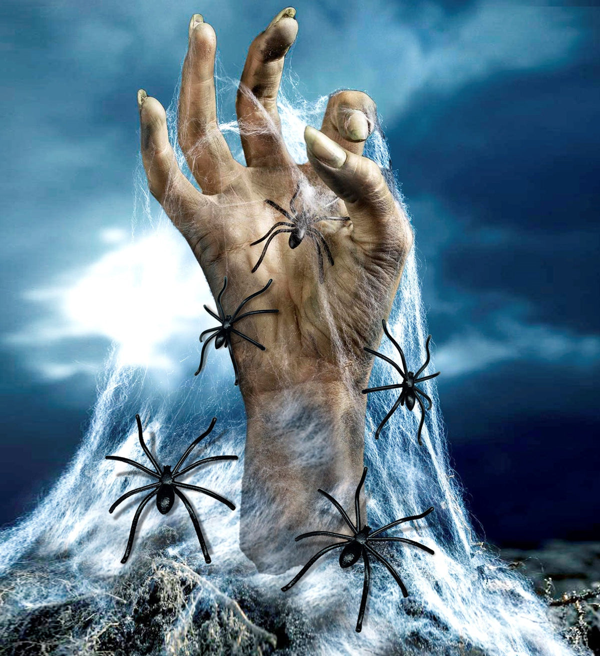 Halloween Spinnennetz Spinnweben mit 20 Spinnen | 500g