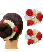 Hair Mogra Scented Rubber Band Flower Gajra Hair Accessories for Women Girls (35 GM) (White) (Free Size (30 GM)