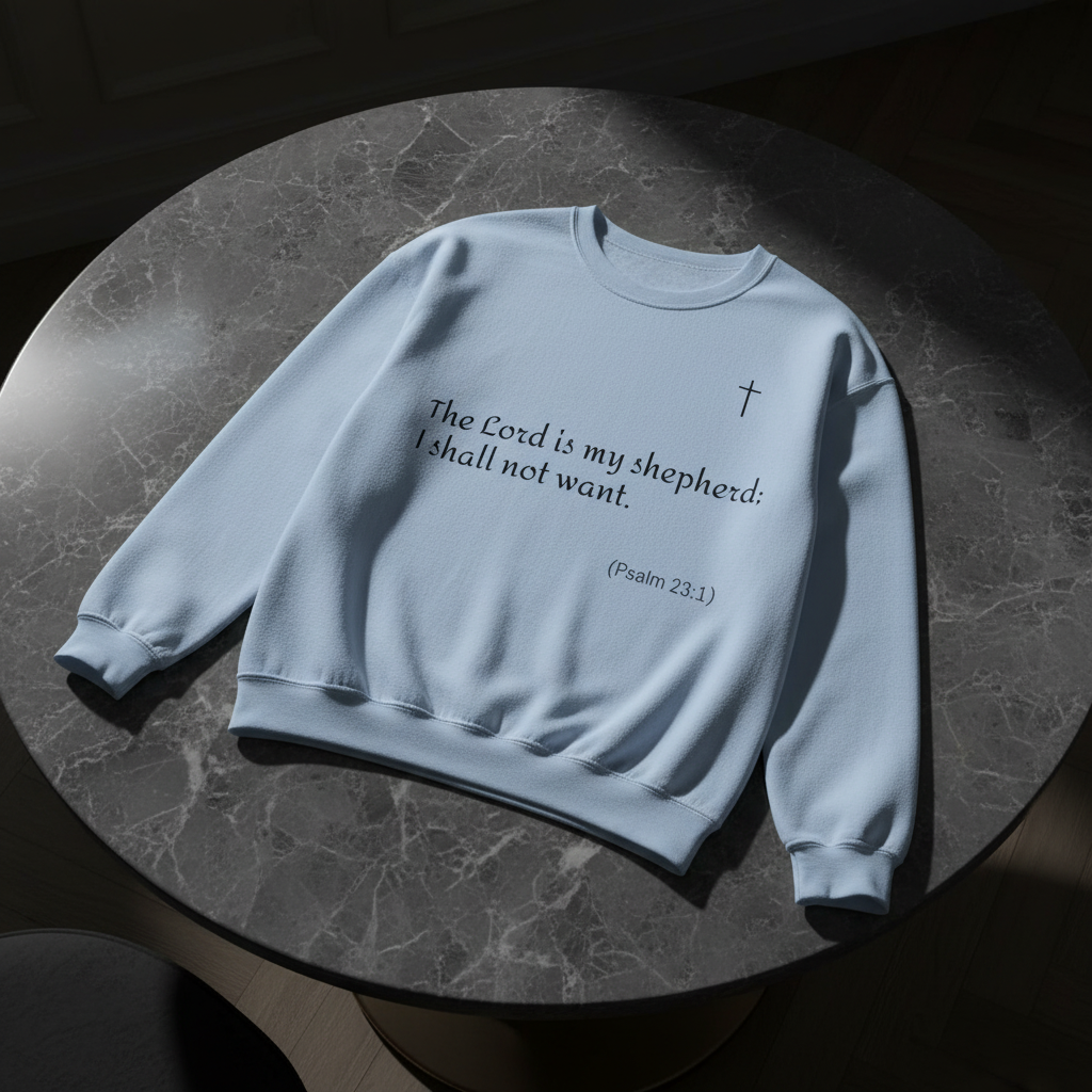 Unisex Heavy Blend Sweatshirt mit Psalm 23 & markantem Backprint