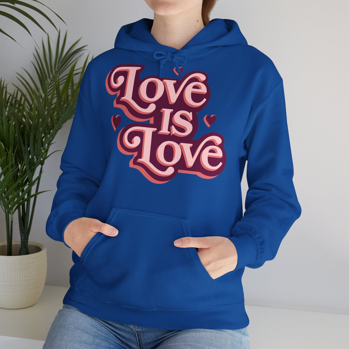 Love Is Love Hoodie – Retro Herz Pride Kapuzenpullover