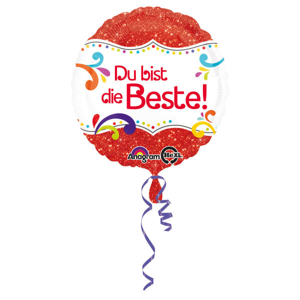 18"/Ø43cm Folienballon "Du bist die Beste!"