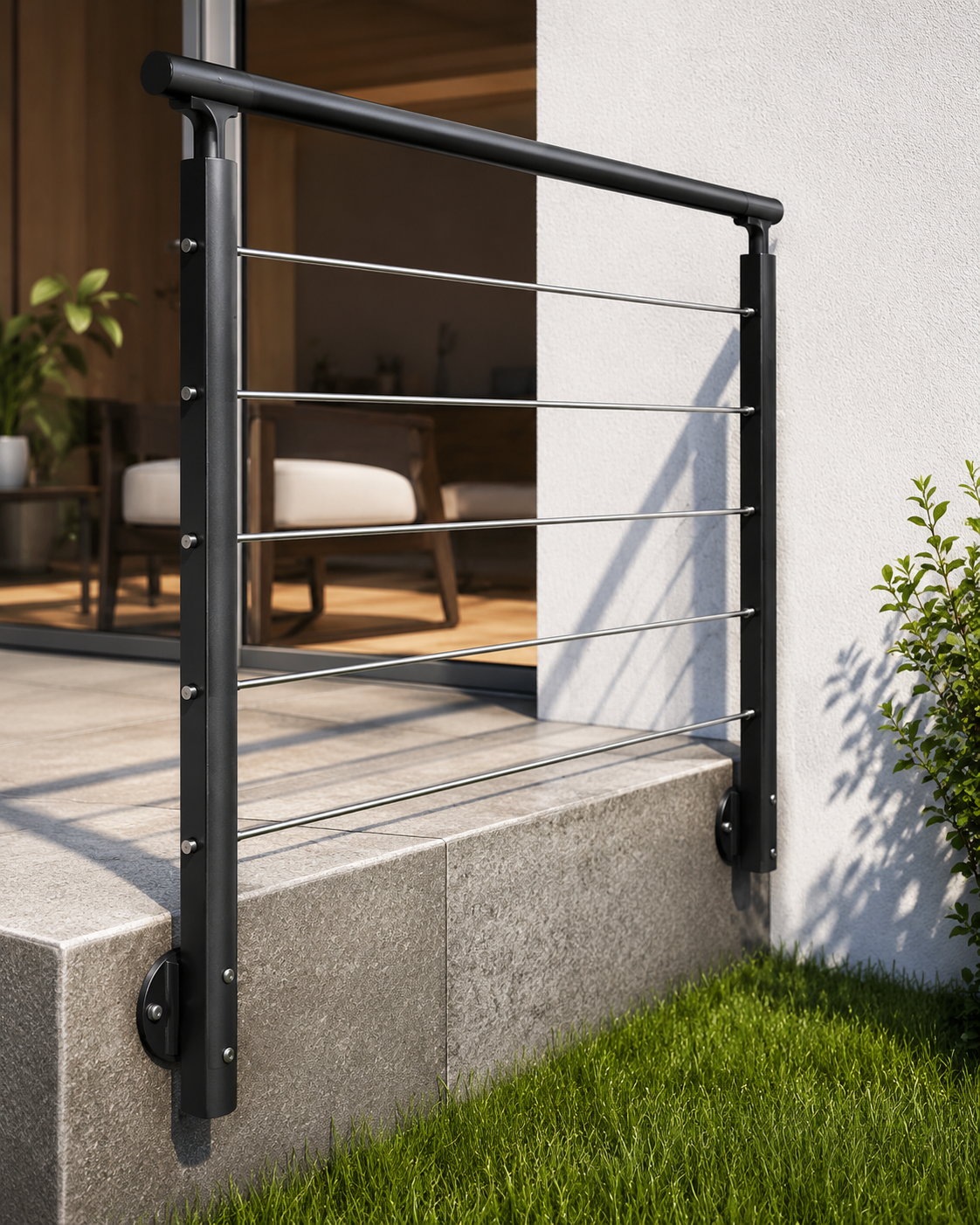 DOLLE Geländer Komplettset Alu Anthrazit 150cm Treppengeländer