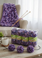 Viva Fashion Pon-Pon Wolle 8x50g, 25m, 100% Polyester, Mix Set