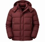 Strandfein Menswear Herren Steppjacke Gr. 56 Weinrot Kapuze abnehmbar Winter