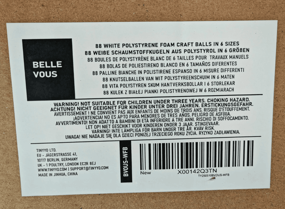 Belle Vous Styroporkugeln 88er Set 6 Größen Bastelkugeln Deko Weihnachten F5 Namma Markt