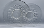 Antiquität Glasschalen 2er Set 32cm 29cm Vintage Deko Schüsseln