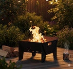 casa.pro Feuerschale Eidskog quadratisch Metall Feuerstelle BBQ Feuerkorb