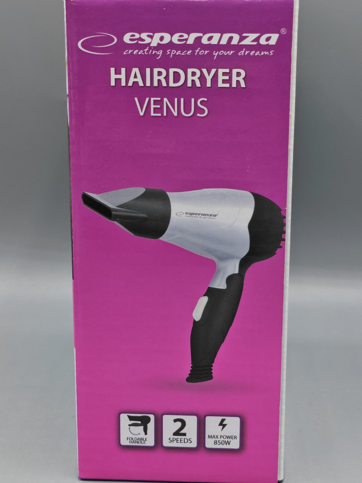 Esperanza EBH002S Venus 850W Haartrockner Fön Profi Haarstyling, Faltbar C1