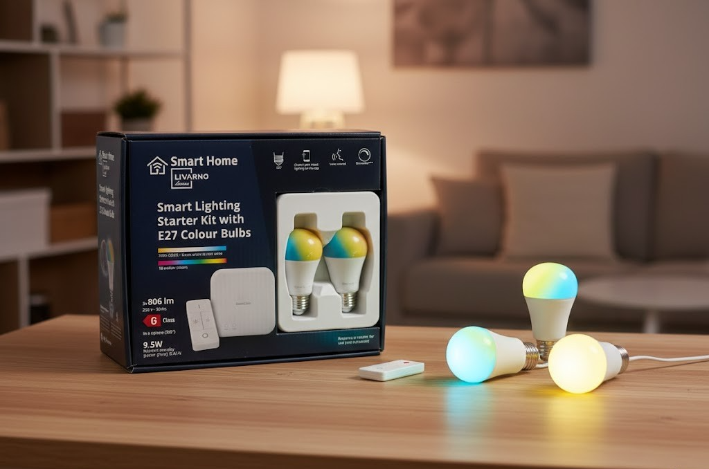 LIVARNO Smart Home Starter Kit – Gateway + 3x LED Leuchtmittel Zigbee A6