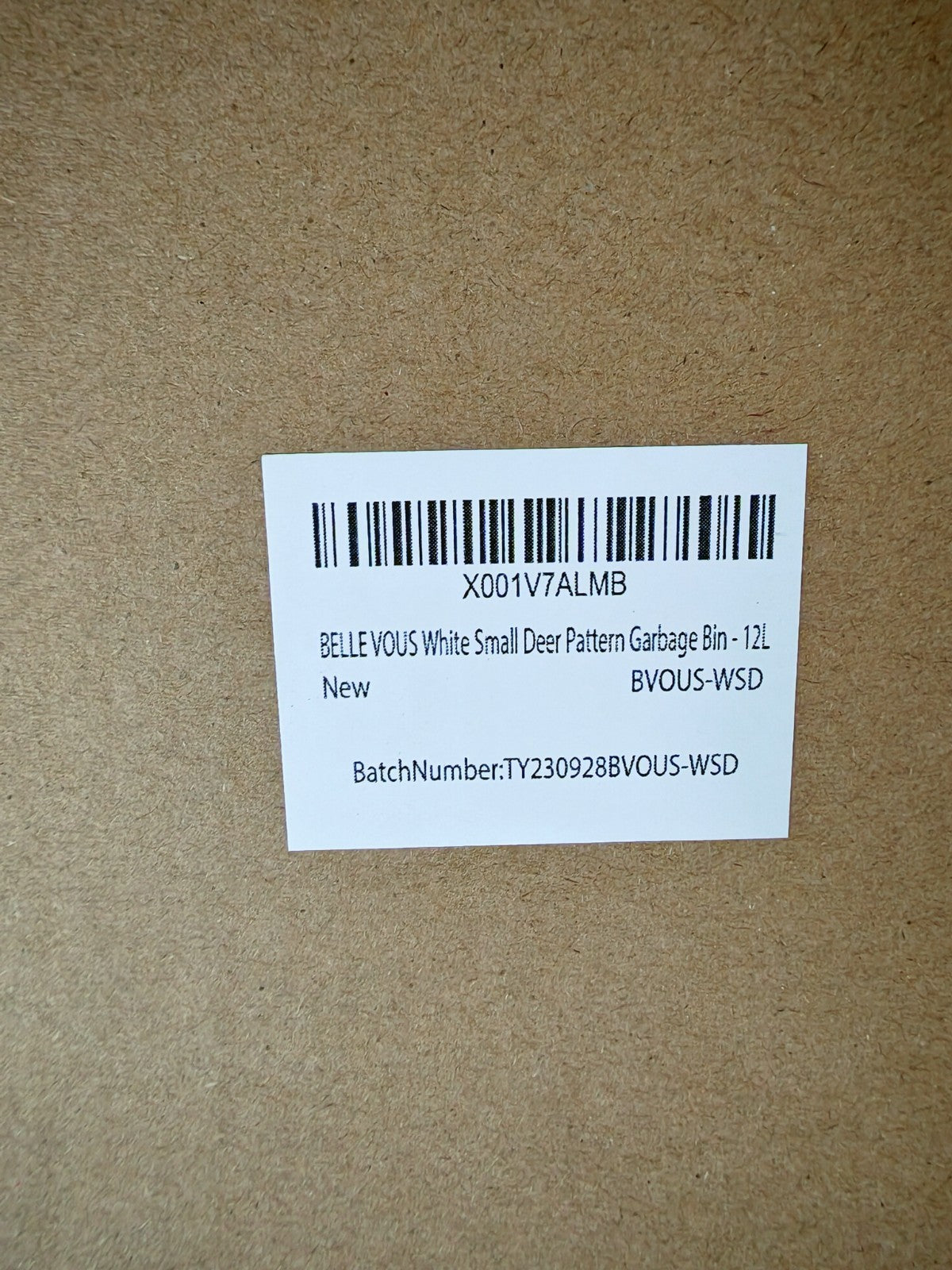 BELLE VOUS Bad Mülleimer 12L Hirsch Kosmetikeimer Flipdeckel Weiß Badezimmer HA5