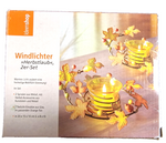 Ideenshop Windlichter "Herbstlaub" 2er-Set | Teelichthalter Deko