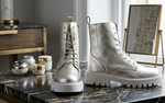 DAWID by Dawid Tomaszewski Damen Stiefelette Leder Metallic 40