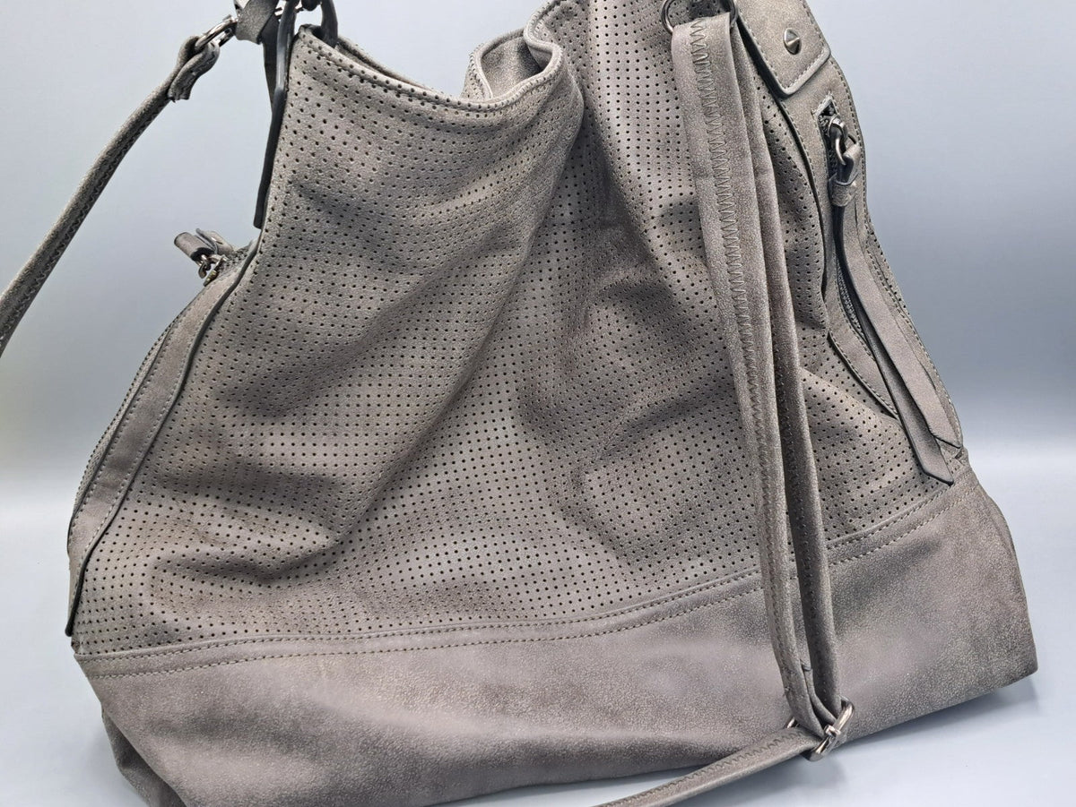 Damen Handtasche Leder, Olive, 38x37 Reißverschluss