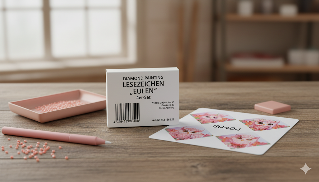 Diamond Painting Lesezeichen Eulen 4er set D10