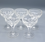 Antiqutät, Mundgelasenes Glas, Handgefertigt, 5 Stück, 10 cm hoch