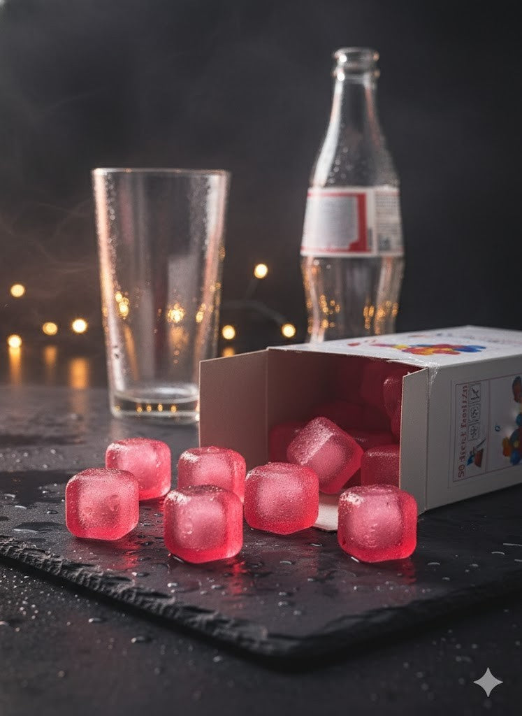 Trendsforever 50 Mehrwege-Eiswürfel Rot Eiswürfelformen