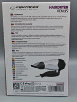 Esperanza EBH002S Venus 850W Haartrockner Fön Profi Haarstyling, Faltbar C1