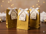 3x Stewo Geschenktüten 14x10 cm Gold Modernes Design Geschenkverpackung 🎁