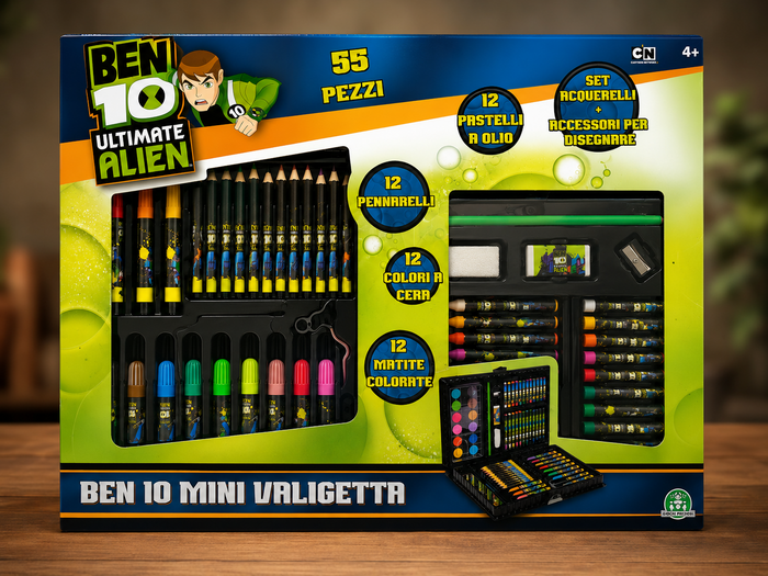 Ben 10 Ultimate Alien Malkoffer 55tlg Malset Buntstifte Filzstifte Farben D8