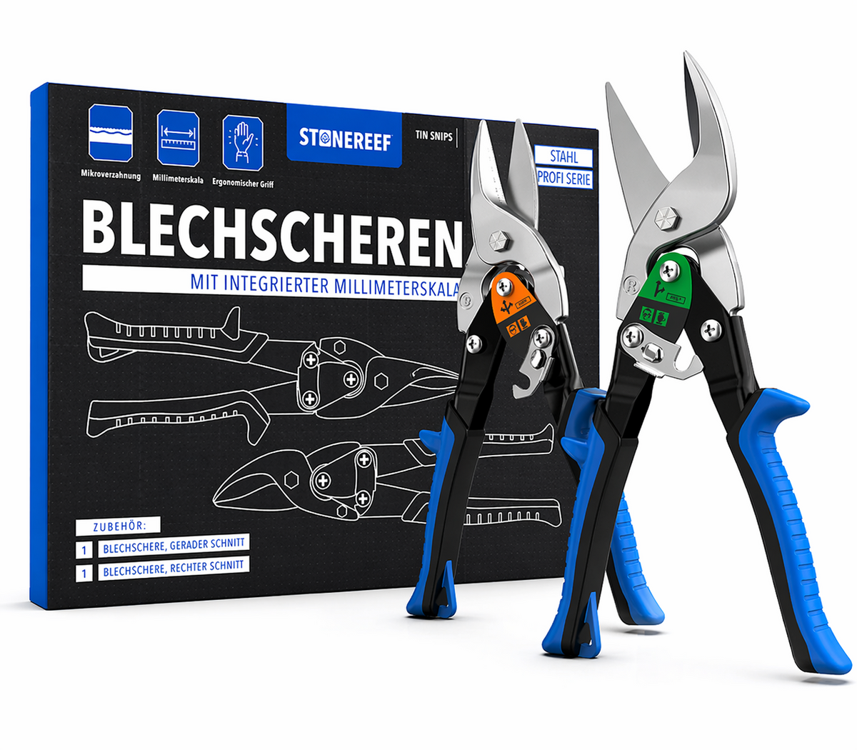 Blechschere Set – Metallschere für Trockenbau & Trapezblech A3