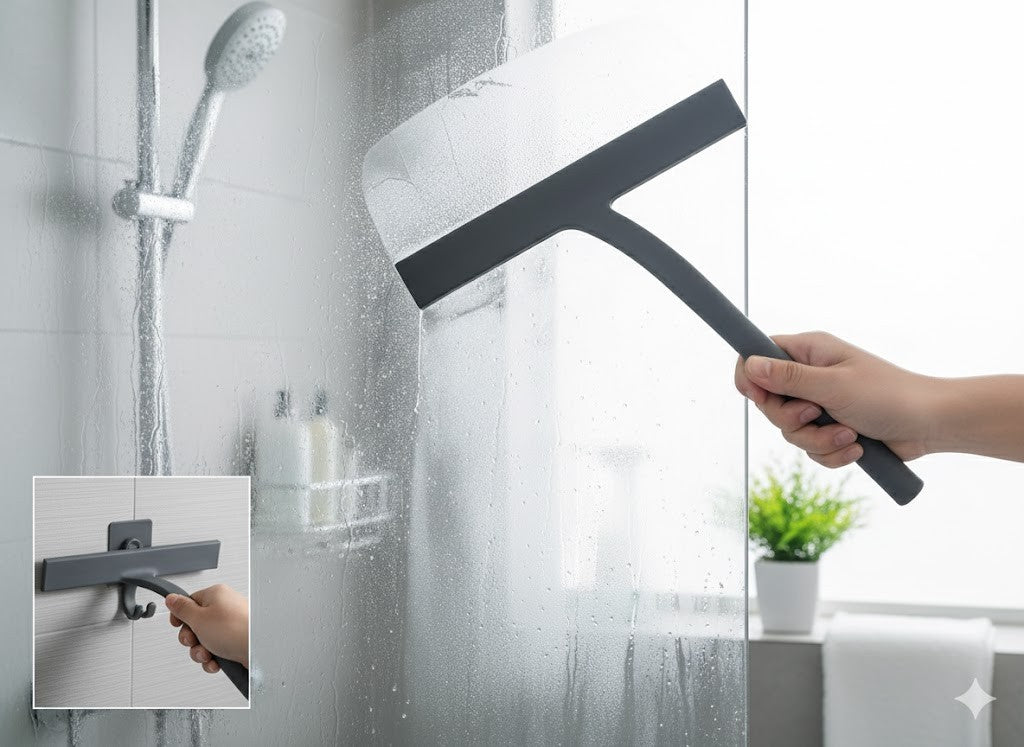 Silikon Abzieher Wischer 23 cm mit Halterung – Grau, praktisch & langlebig A-01