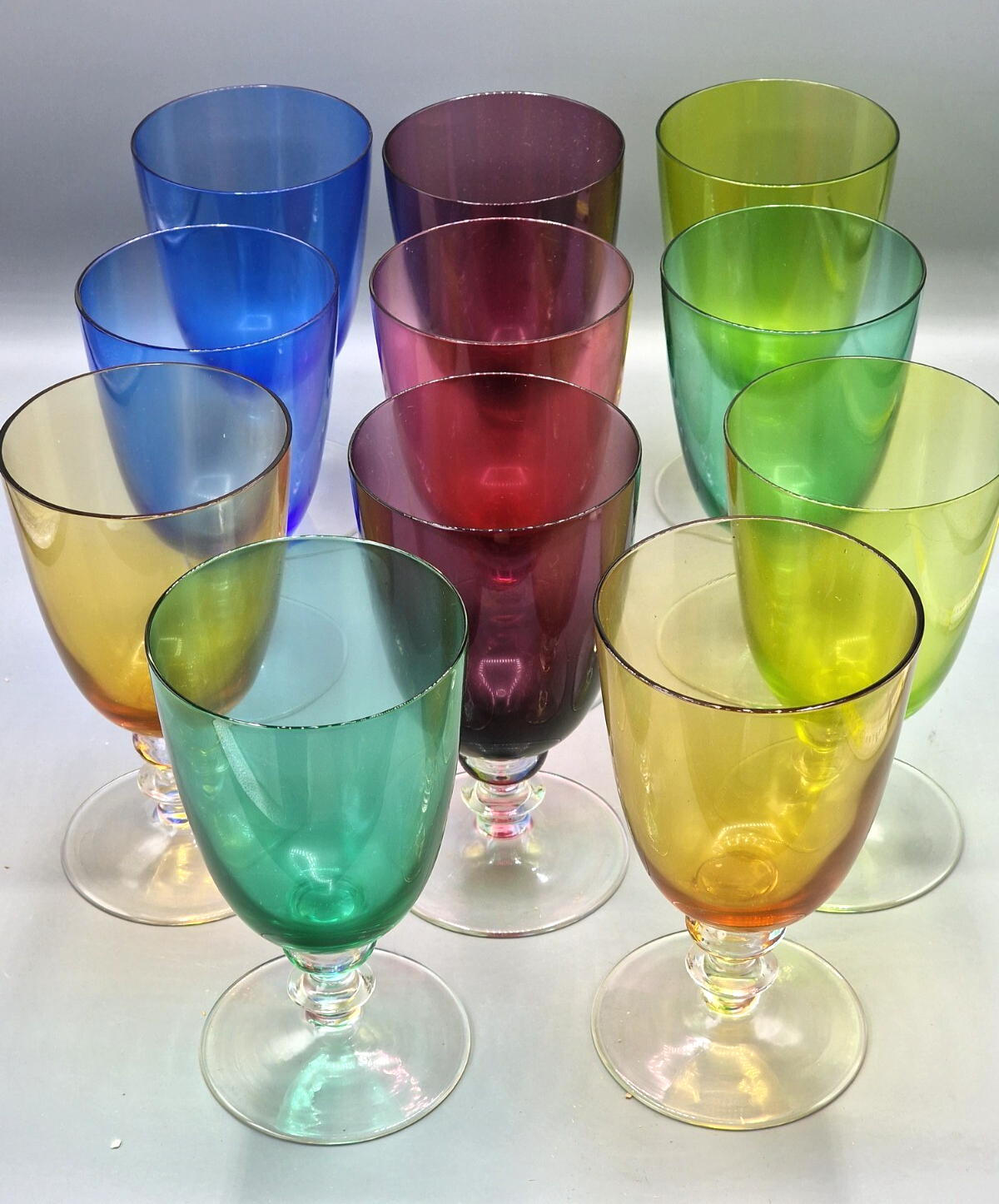 11x  Bunte Antiquitäten Gläser, Weingläser