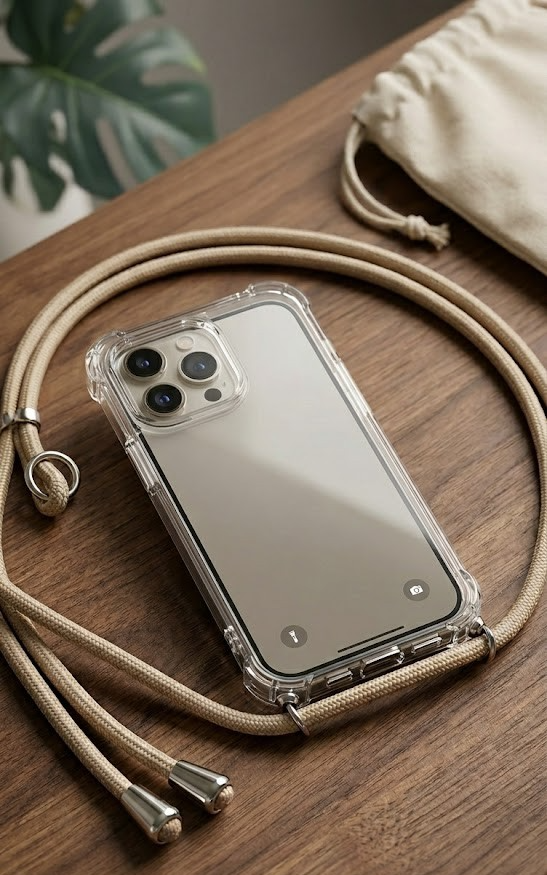 kwmobile Crytal TPU Necklace Case für Apple Iphone 14 Pro