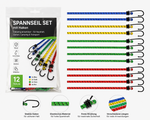 PRETEX Spanngurte 12er Set mit Haken Expander Gepäckspanner 4 Längen Bungee B1