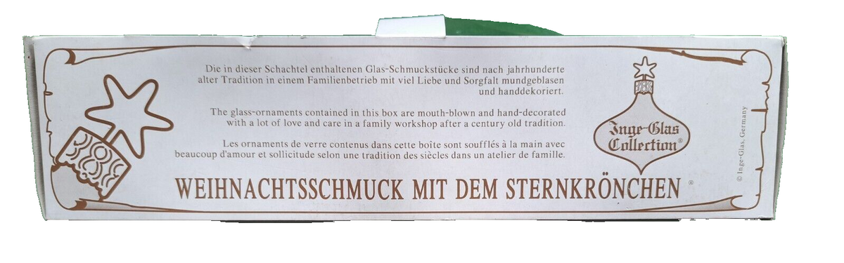 Inge-Glas Christbaumspitze Mundgeblasen Handverziert Weihnachtsdeko