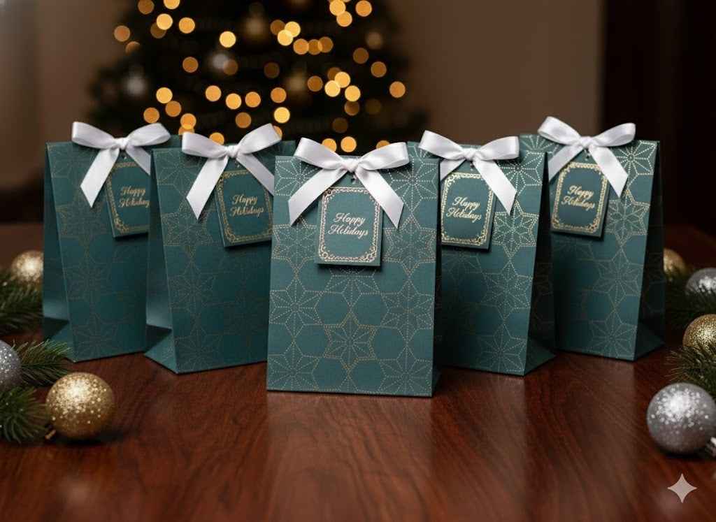 5x Stewo Geschenktüten 14x10 cm Weihnachten Modernes Design Geschenkverpackung 🎁