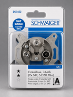 Schwaiger DSE652 3-Loch SAT Antennendose 2x F-Buchse TV FM Einzeldose A5
