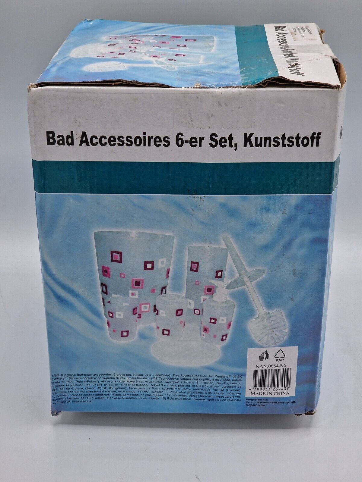 Bad Accessoires 6er Set, Kunststoff Centro Warenhandelsgesellschaft