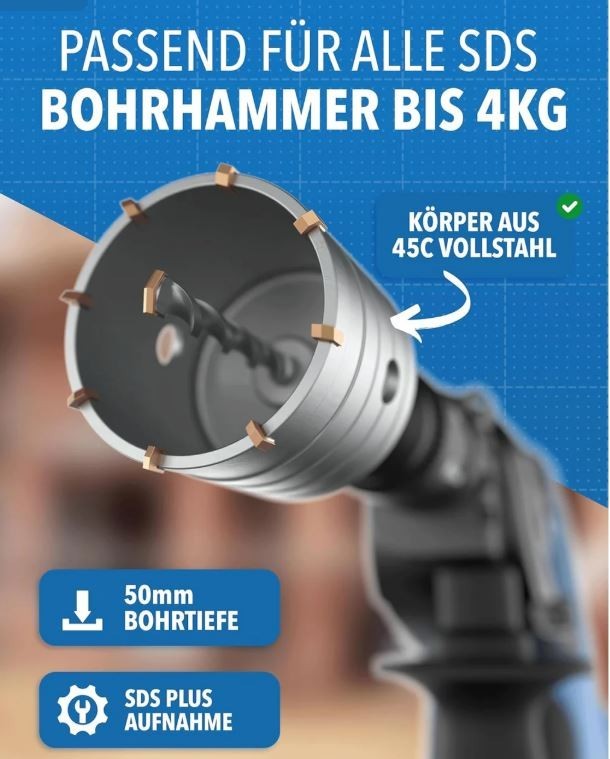 Bohrkrone 68mm für Gerätedosen Dosensenker Lochsäge A4