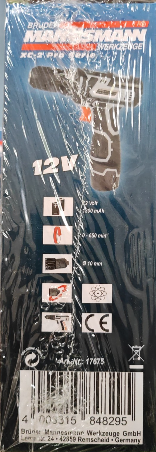 Brüder Mannesmann 12V Akku Bohrschrauber Akkuschrauber Bohrmaschine Set B2