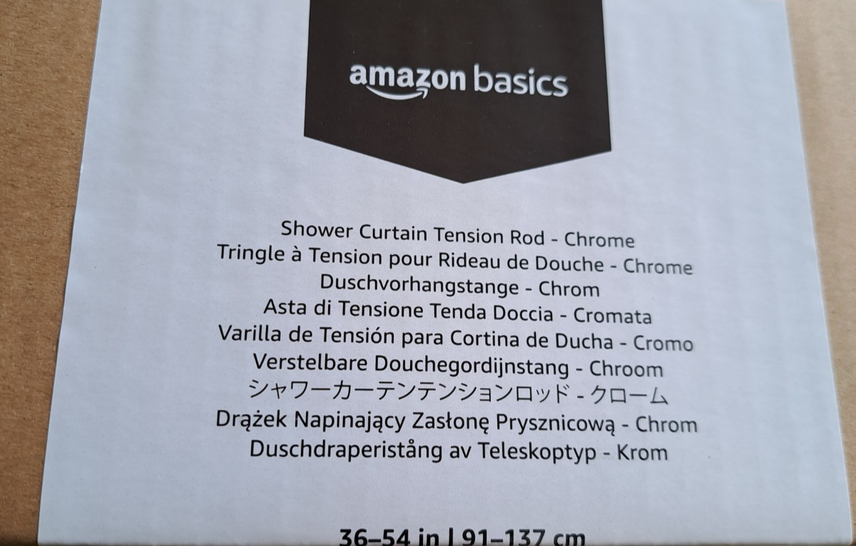 Amazon Basics Duschvorhangstange Chrome, 91-137 cm