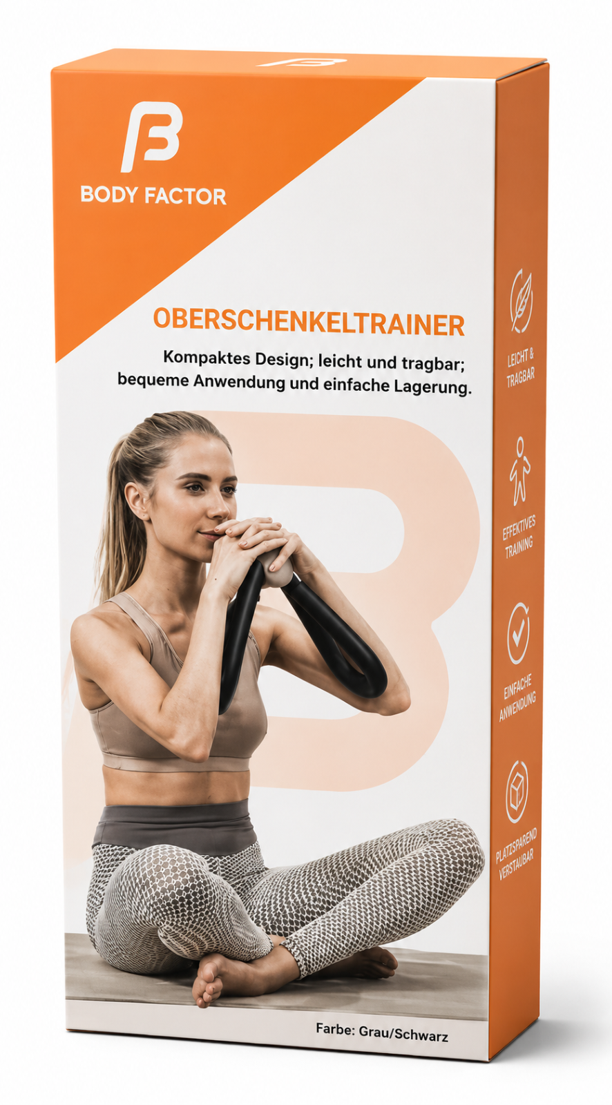 Body Factor Oberschenkeltrainer Grau Schwarz Fitness Trainer Heimtraining