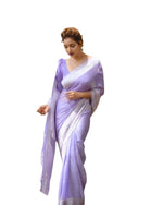 SOFT LILAN SLAB ATTRACTIVE CHARMFULL SAREE  WITH UNSTITCHED BLOUSE