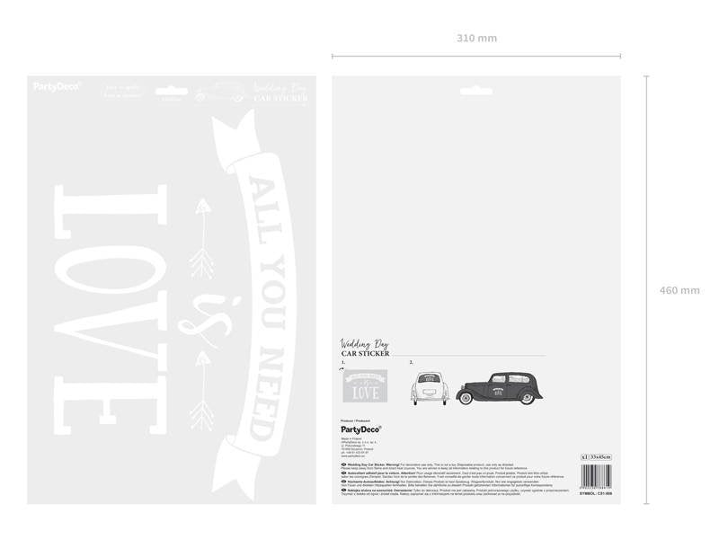 Autoaufkleber All you need is love 33x45cm