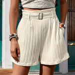 Mode Lässige Damen Plisseeshorts