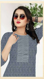 Women Grey Embroidered Chikankari Straight Kurta