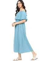 Blue Off-Shoulder Maxi Dress in Munich