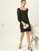 Black Solid A-Line Dress Namma Markt