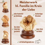 Heilige Familie im Kreis der Liebe – Handgeschnitzte Olivenholzskulptur aus Bethlehem (21 cm)