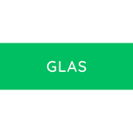 Novocal Farbiger Wertstoffaufkleber groß, mit Text:  Glas (Grün) | Packung (1 Stück)